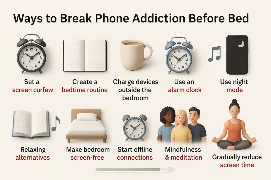 Smartphone addiction at night? Ways to get over the phone love. 4 breaking phone addiction