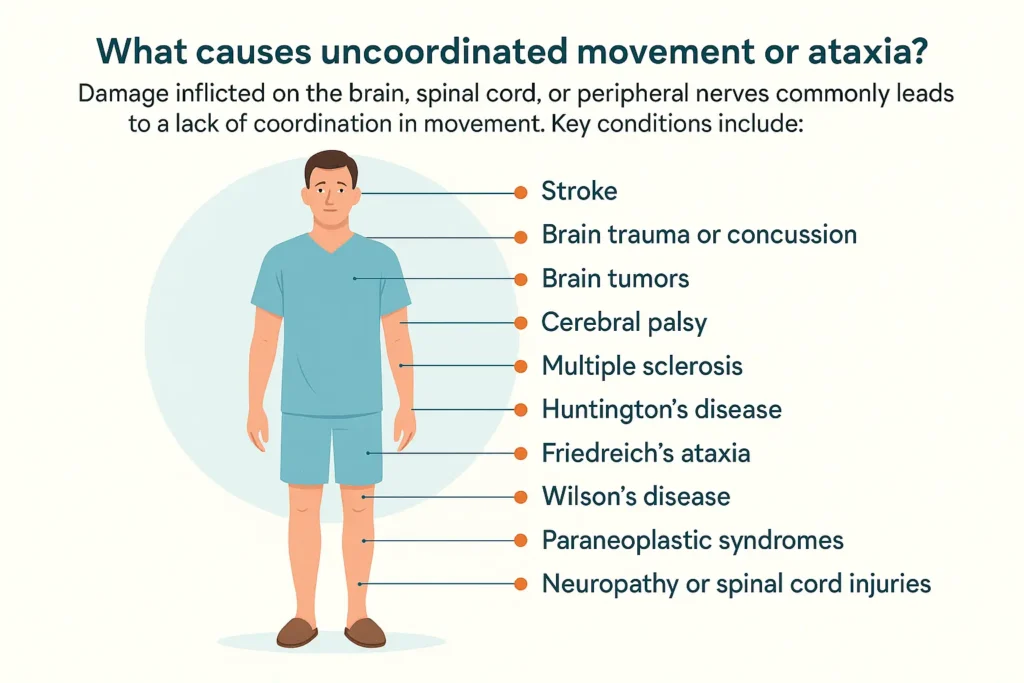 uncoordinating movement of ataxia