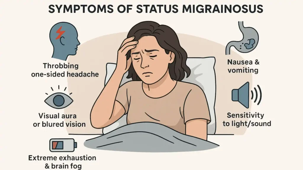 What Is Status migrainosus? 3 status migrainosus symptoms