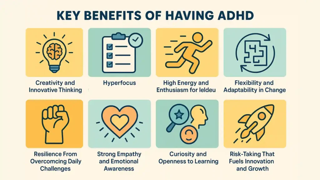 The Benefits of Having ADHD: Turning Neurodiversity Into Strength 3 advantages of living with ADHD