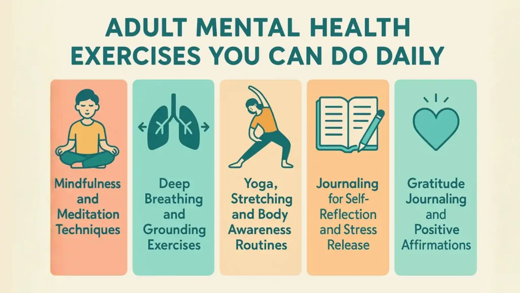 Mental Health Activities for Adults: Games, Exercises & Self-Care Ideas 3 adult mental health exercises